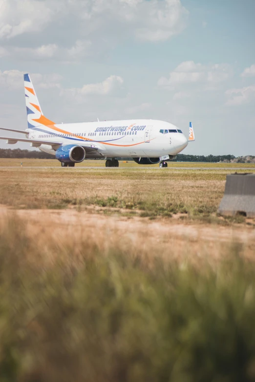 a large commercial airliner in a runway