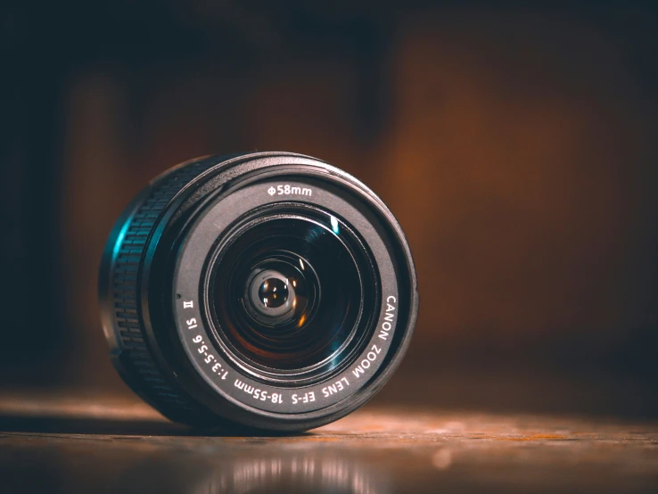 a camera lens on top of a table