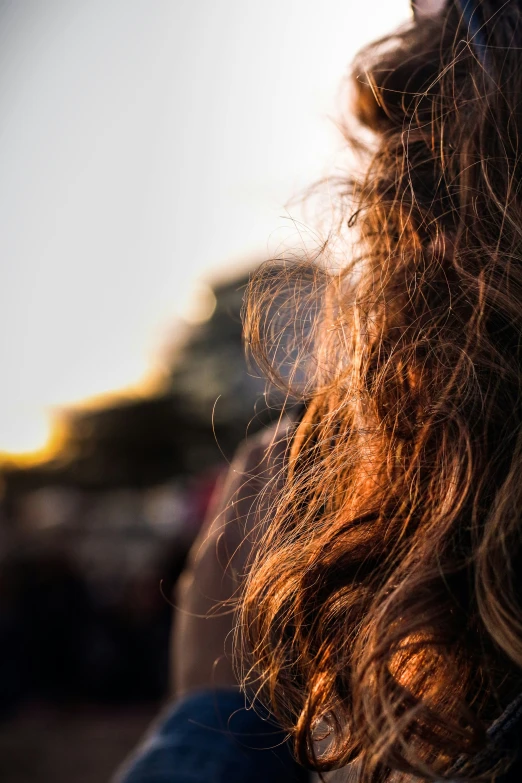 the back of a person's head, with long hair