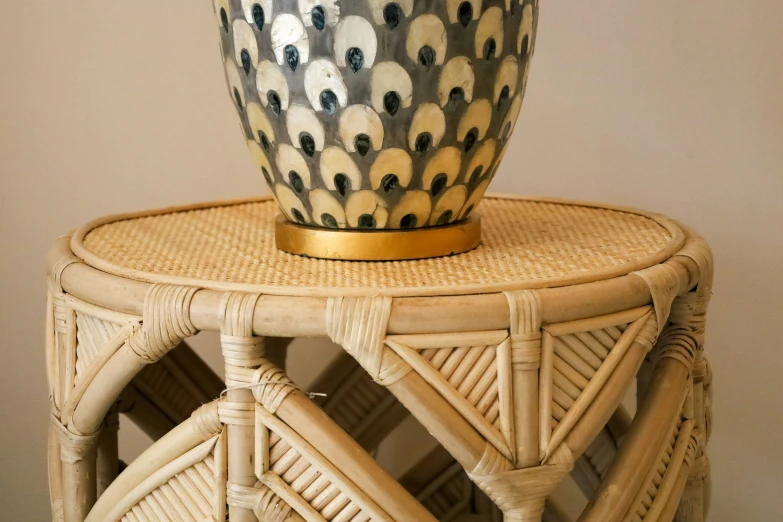 this is an image of a very cute wicker table