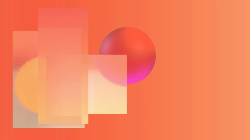 two different colored shapes on orange background