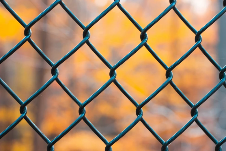 a close up view of a chain link fence