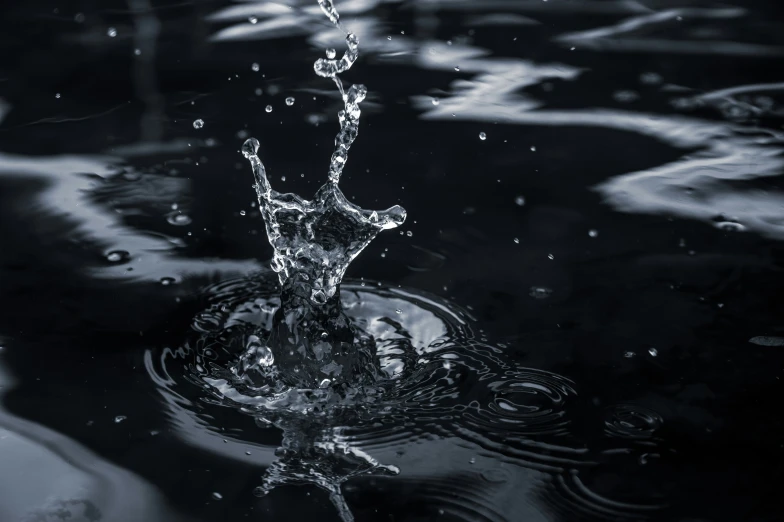 a splashing water drop falling in to a dle