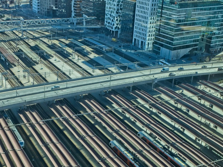 the elevated railway lines of an metropolitan area