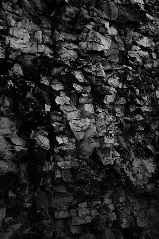 an black and white po of a stone wall