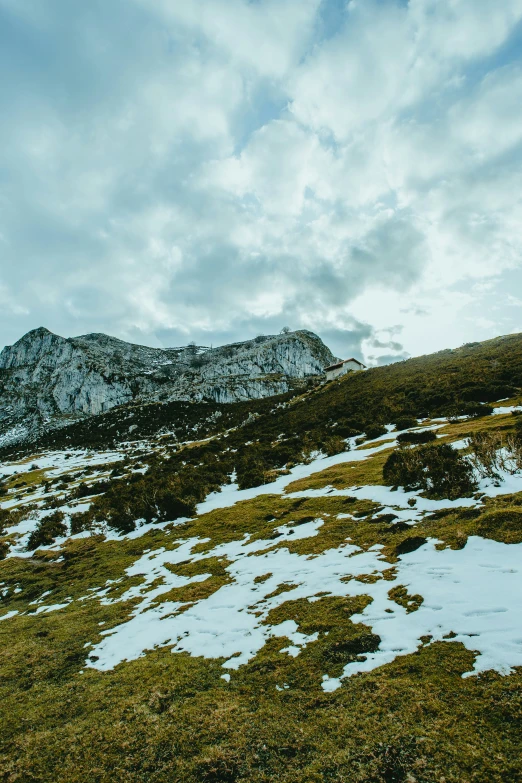 this is an image of snow - covered mountains in winter