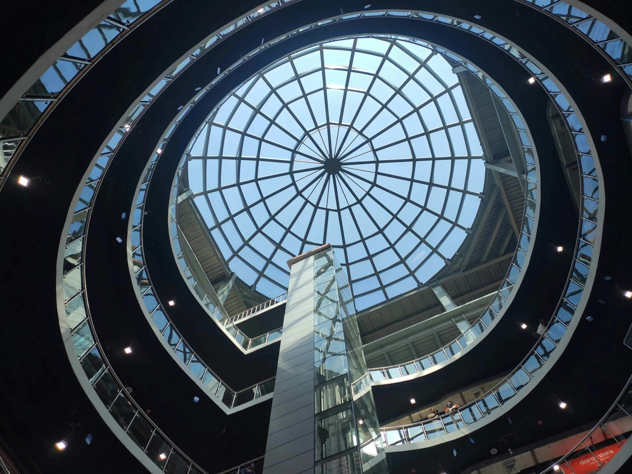 the view of the inside of an indoor structure