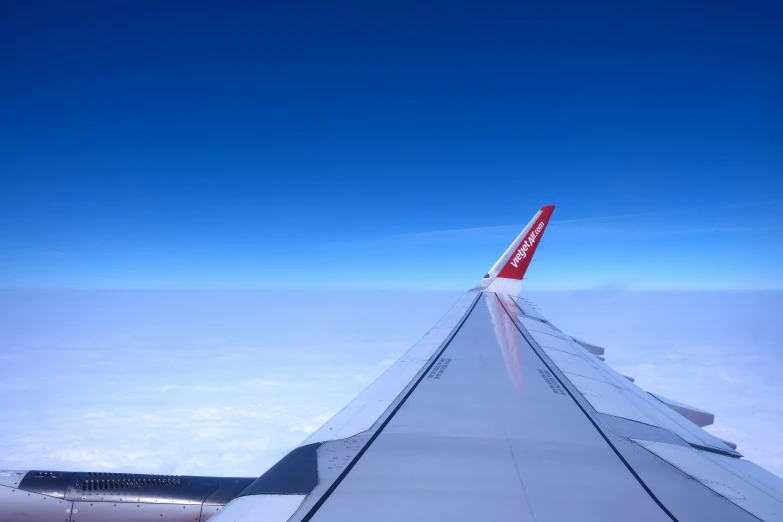 a view from a plane window looking outside