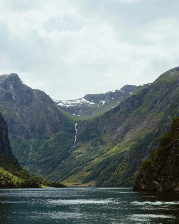 the mountains are very tall with water in them