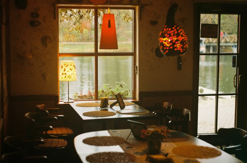 the table in the dinning room is ready to be cooked