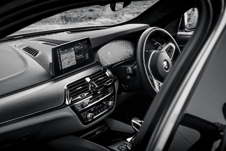 a dashboard and other interior area in a vehicle