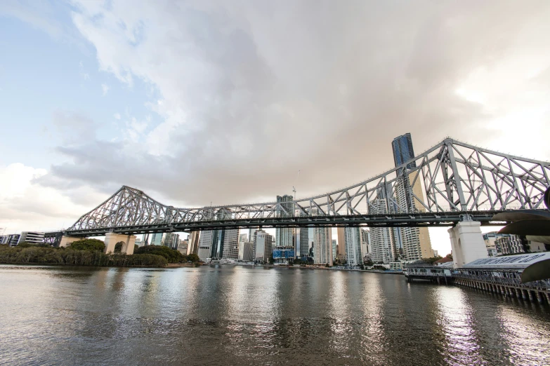 a large long bridge over top of water