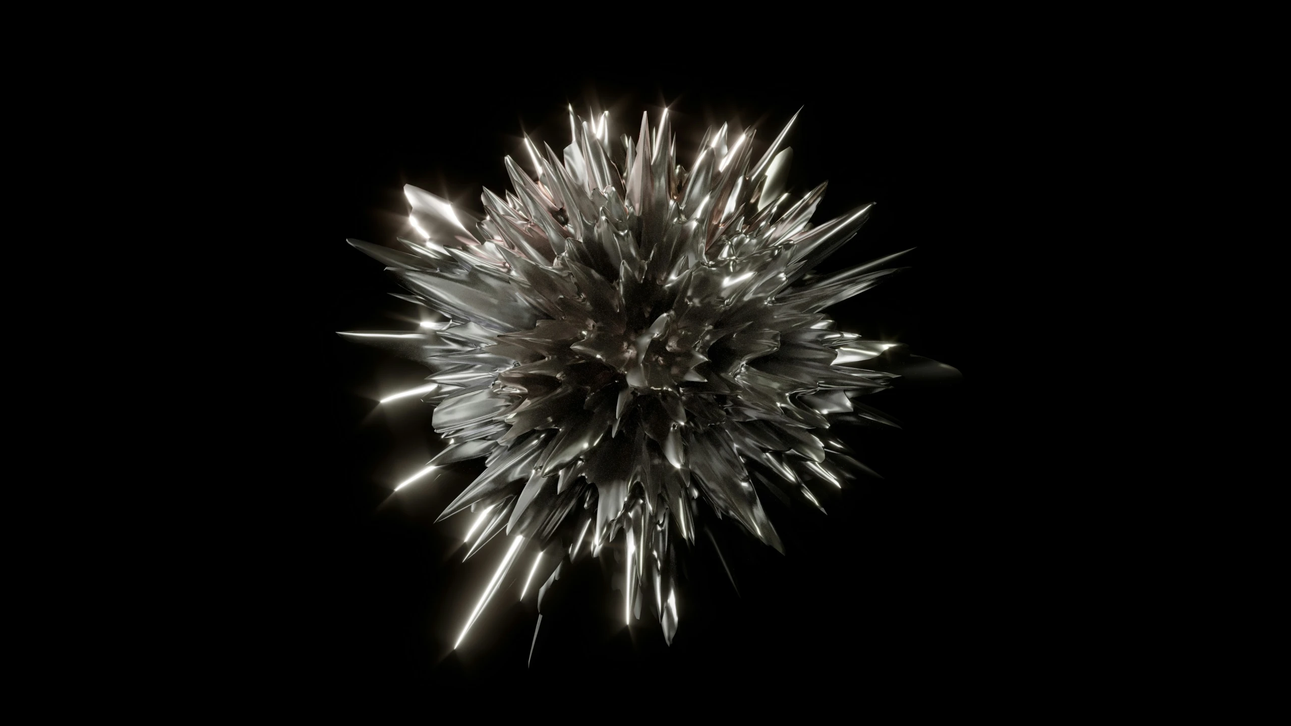 an exploding flower in the air with sparks