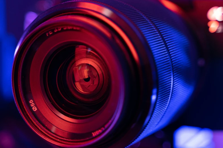 a closeup s of the lens in a dark room