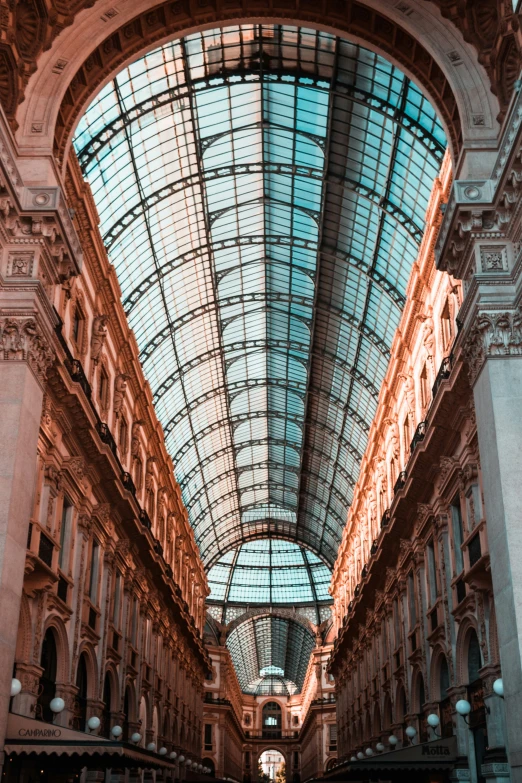 two long walkways are in a large building