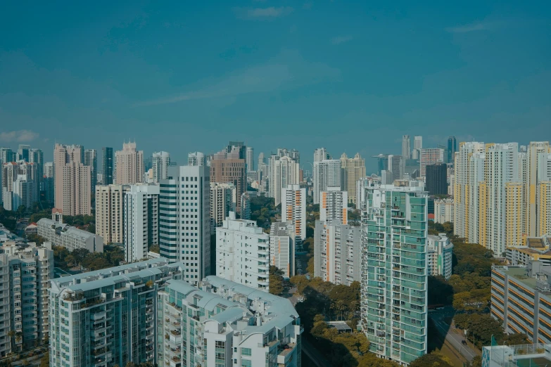 tall buildings sitting along side of each other