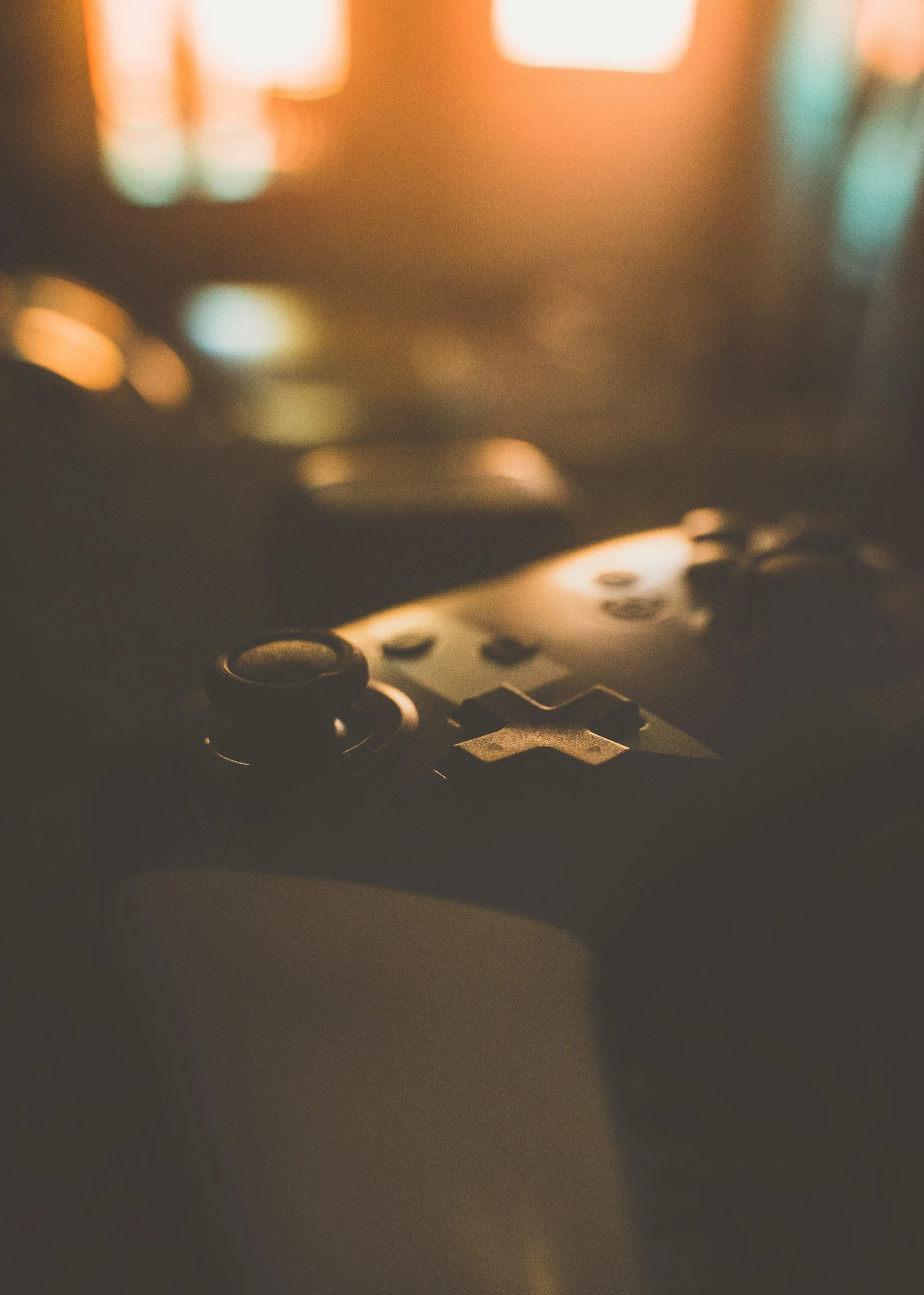 blurry picture of a remote and controller