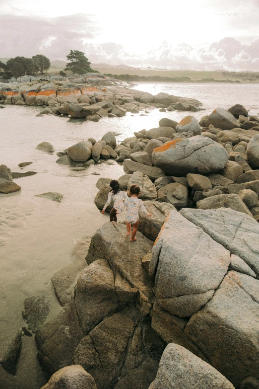 rocks and water on a beach in front of the ocean