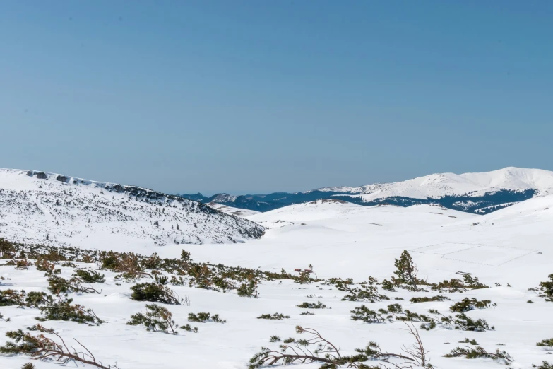 a snowy mountain is shown with snow on it