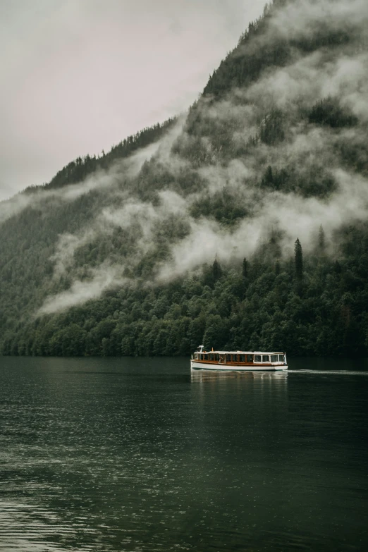 a boat sailing on a large body of water