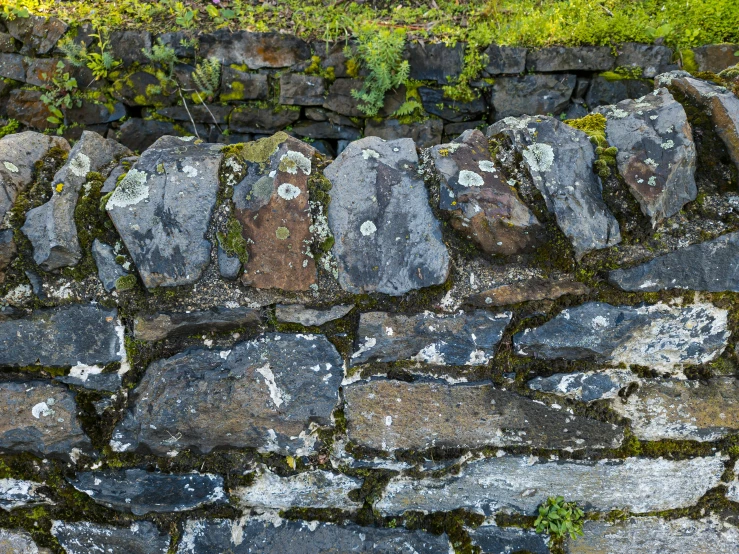 close up of wall made out of rocks