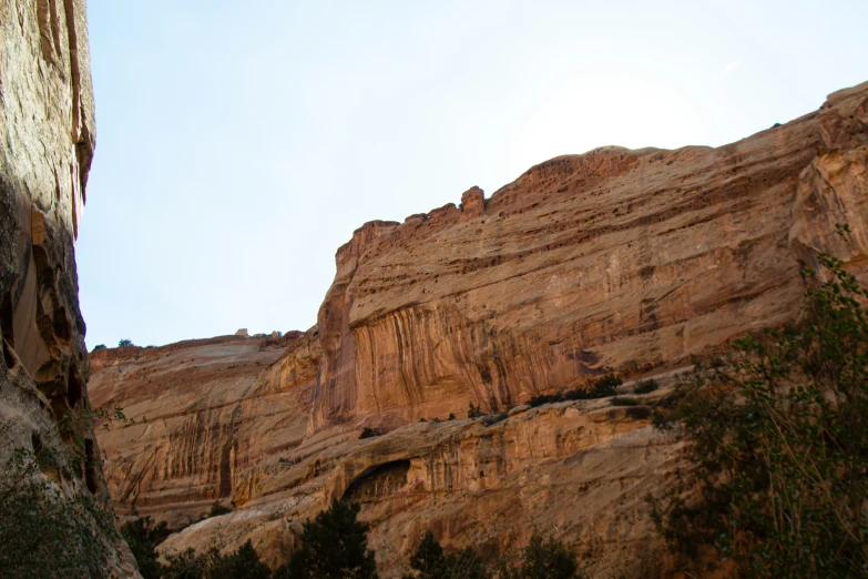 there is a rock formation between two big rocks