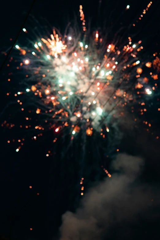 a large fireworks is seen during the night sky