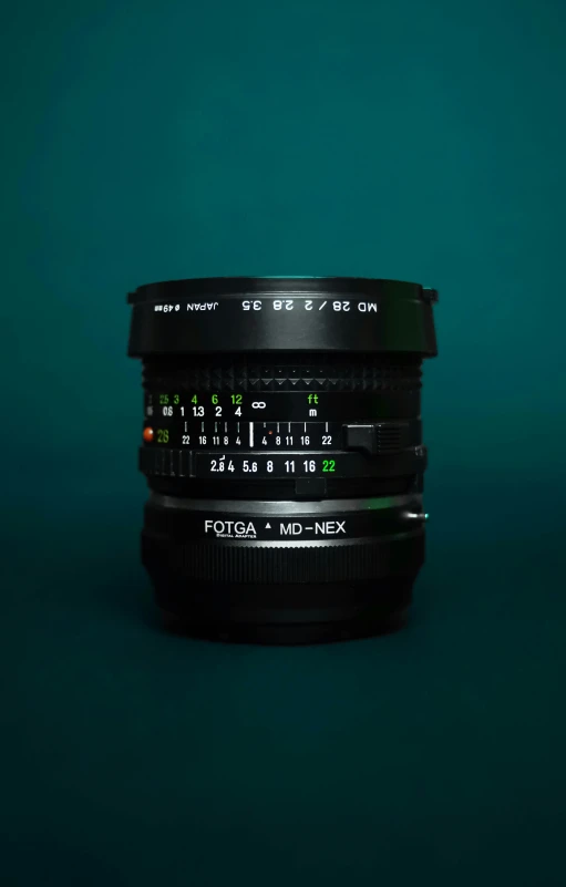 three different lens on the same green background