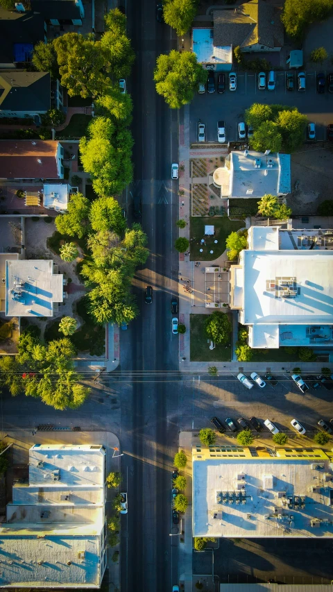 the top view of an aerial s of an intersection