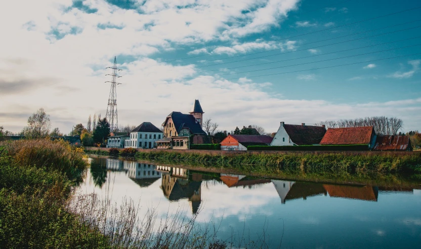 a village near the water during the day