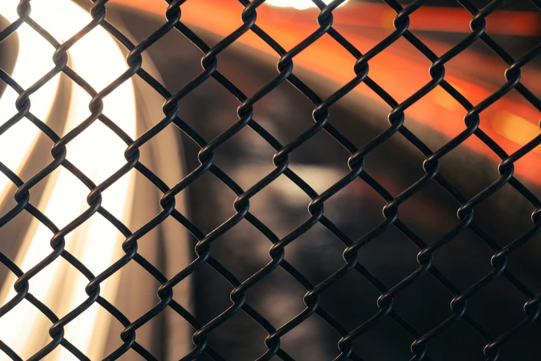 the back of a chain link fence