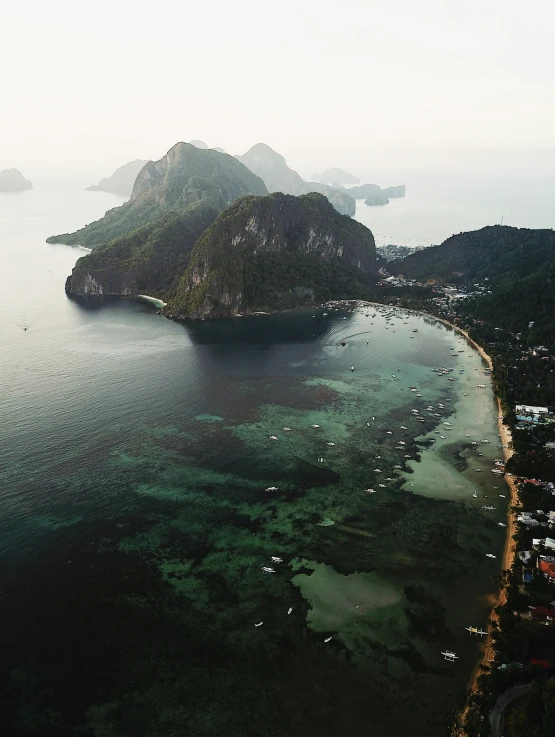 a bird's eye view of a large body of water