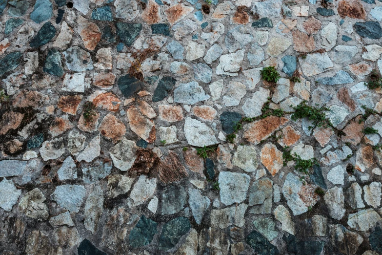 a very colorful looking rock with small flowers on top