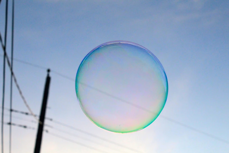 a very big soap bubble in the sky