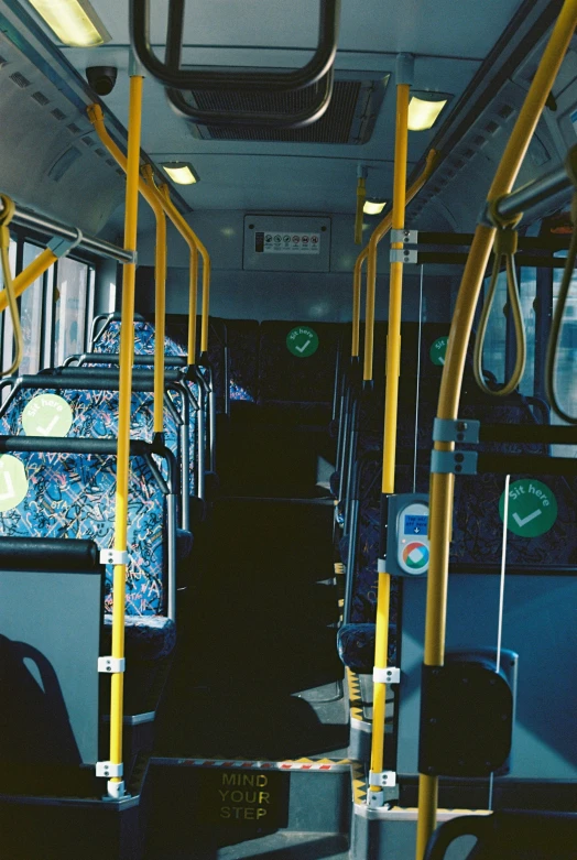 an empty bus that has no people sitting on it