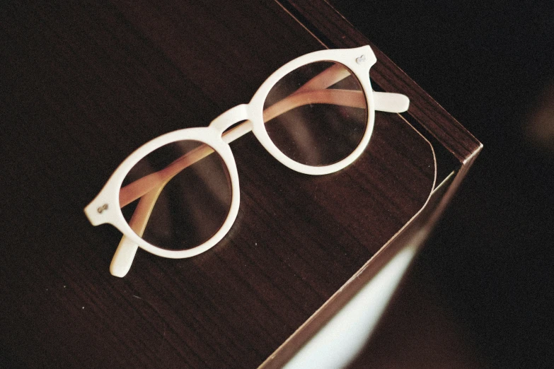 a pair of glasses on top of a box