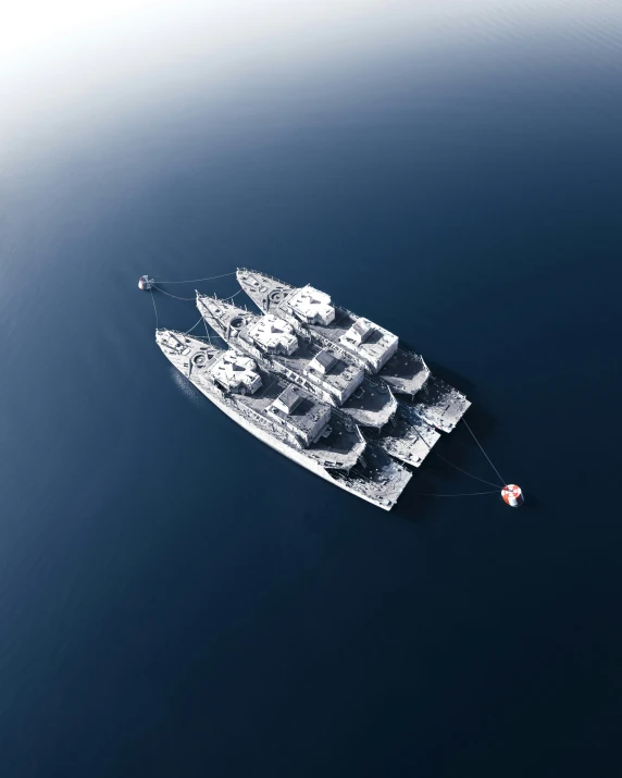 a large military ship in the ocean