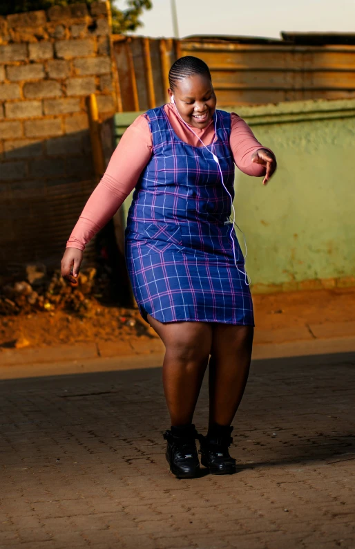 an image of a woman walking down the street