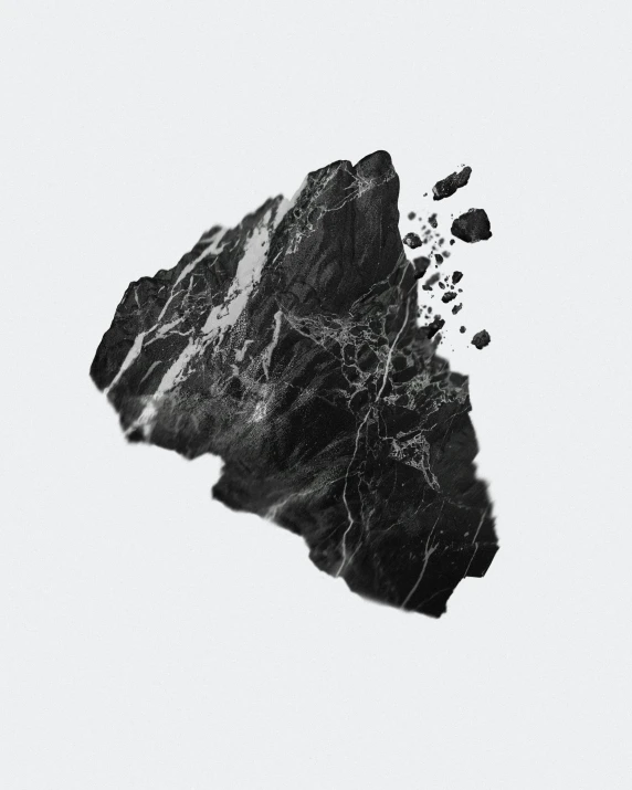 a black and white po of an abstract mountain