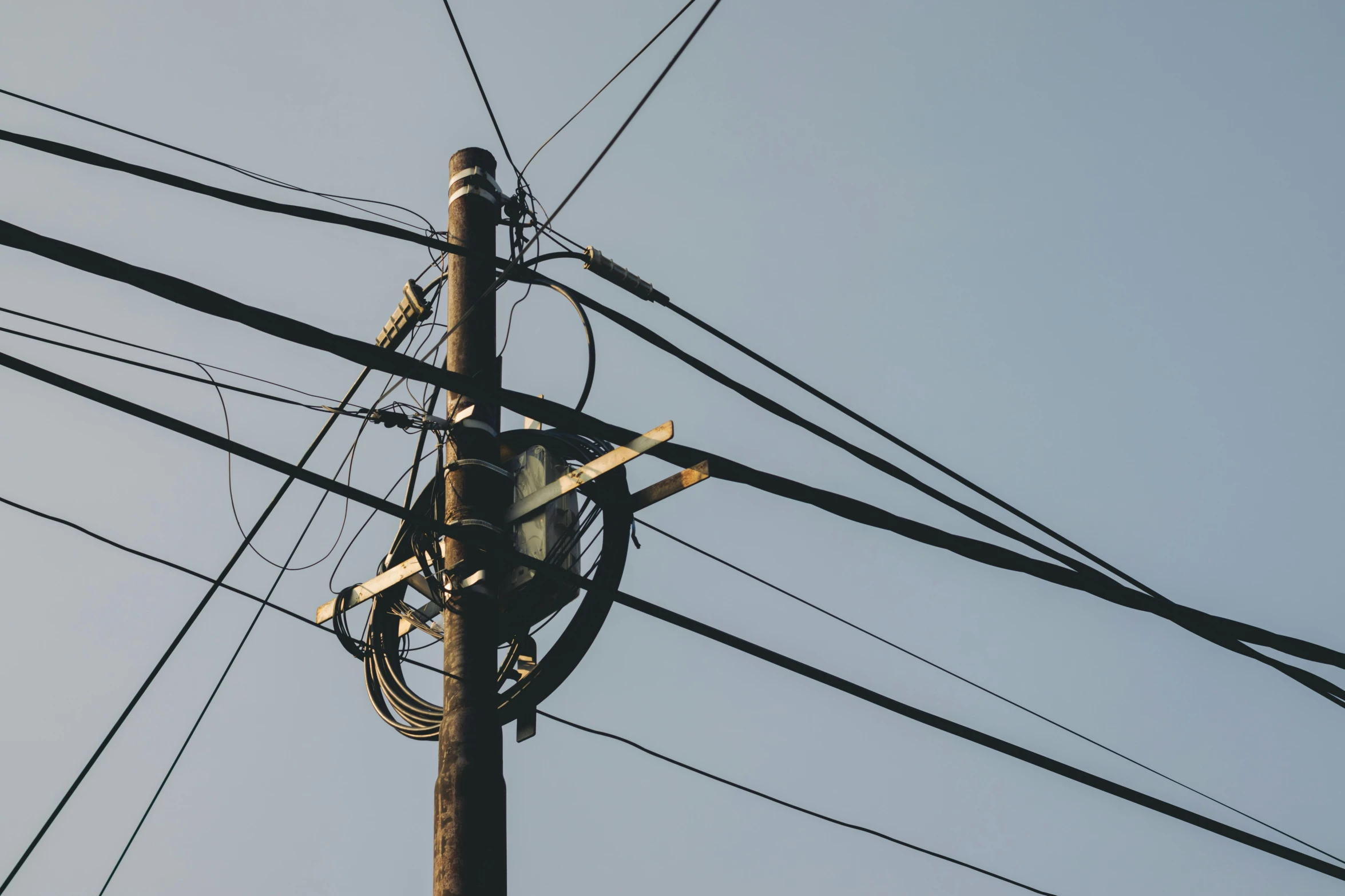 electric wires on the side of a pole