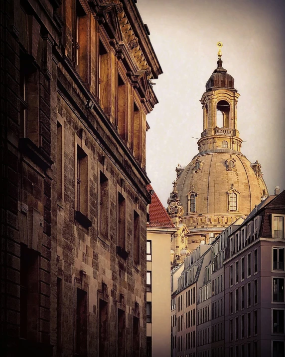 buildings in the city and a dome on top