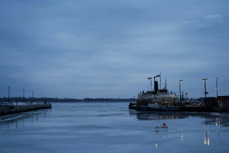 a large tug boat in a body of water