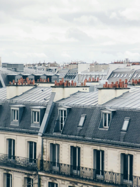 roofs in different locations and colors of buildings