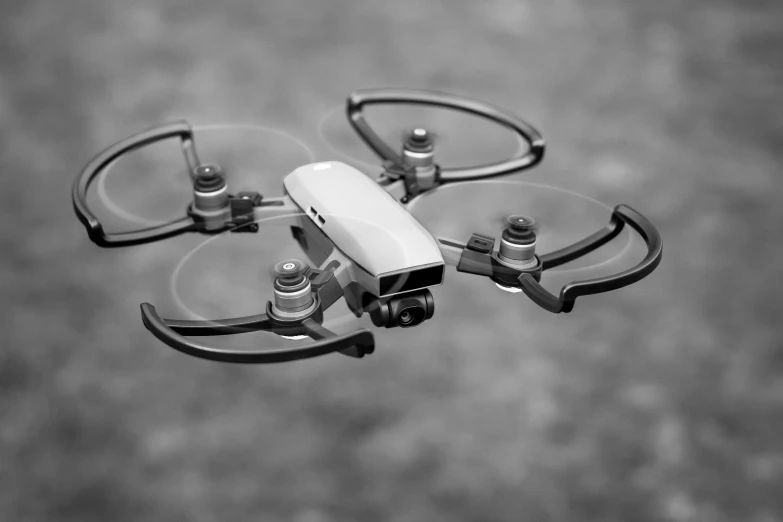 a small white and black object flying in the air