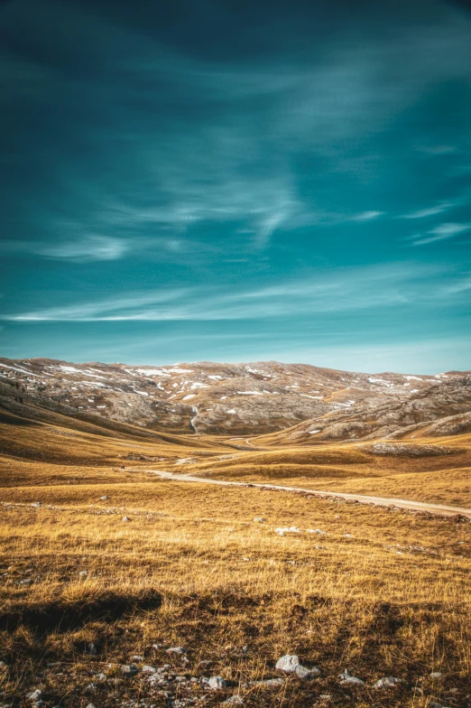 a person walking in a large open field