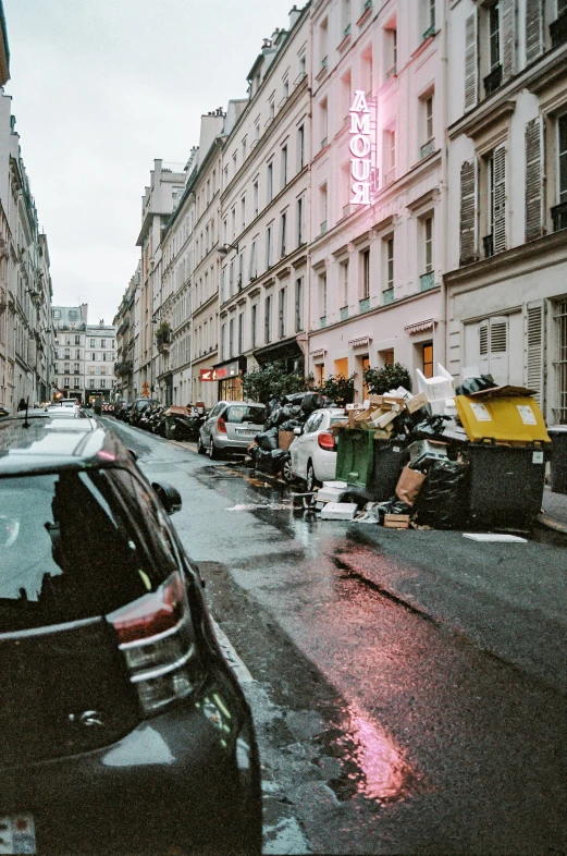 cars parked on the street and the street next to it