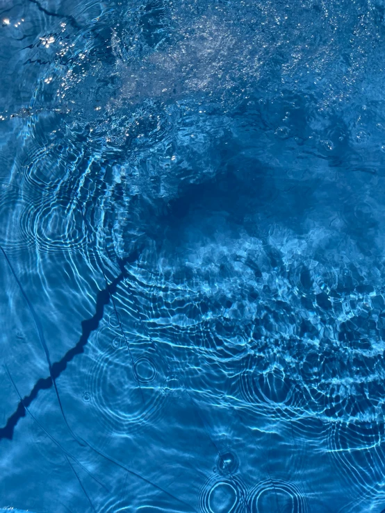 a blue pool that has a bunch of circles on it