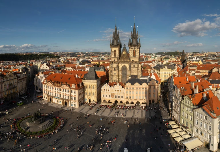 a po from above of an old city with many buildings and people