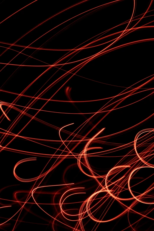 a po of red, glowing lines in the dark
