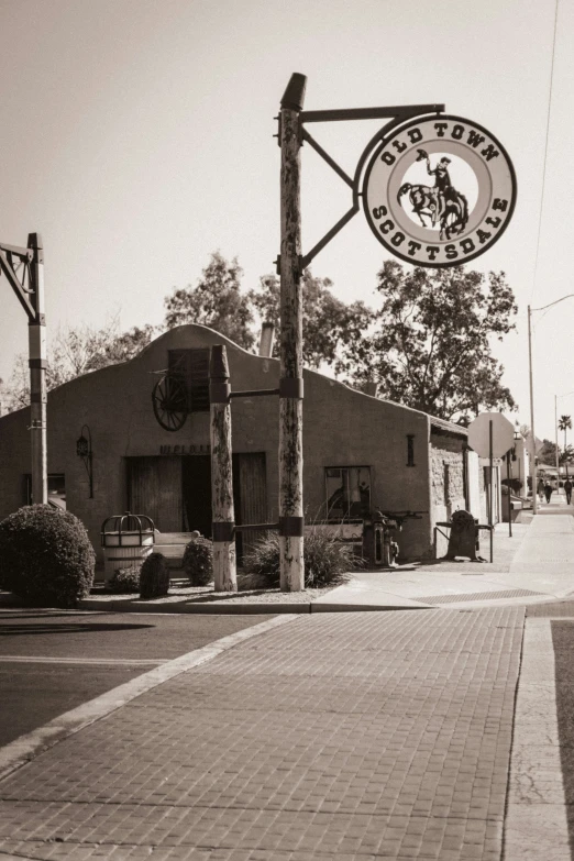 a black and white po of a motorcycle shop